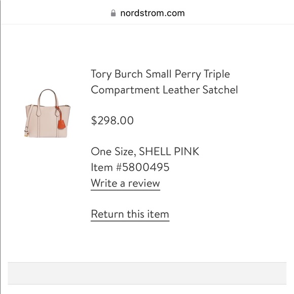 Tory Burch Perry Small Triple Compartment Tote Bag Shell pink: used condition - Picture 9 of 9